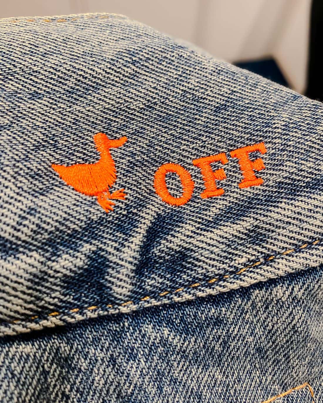 Embroidered denim detail
