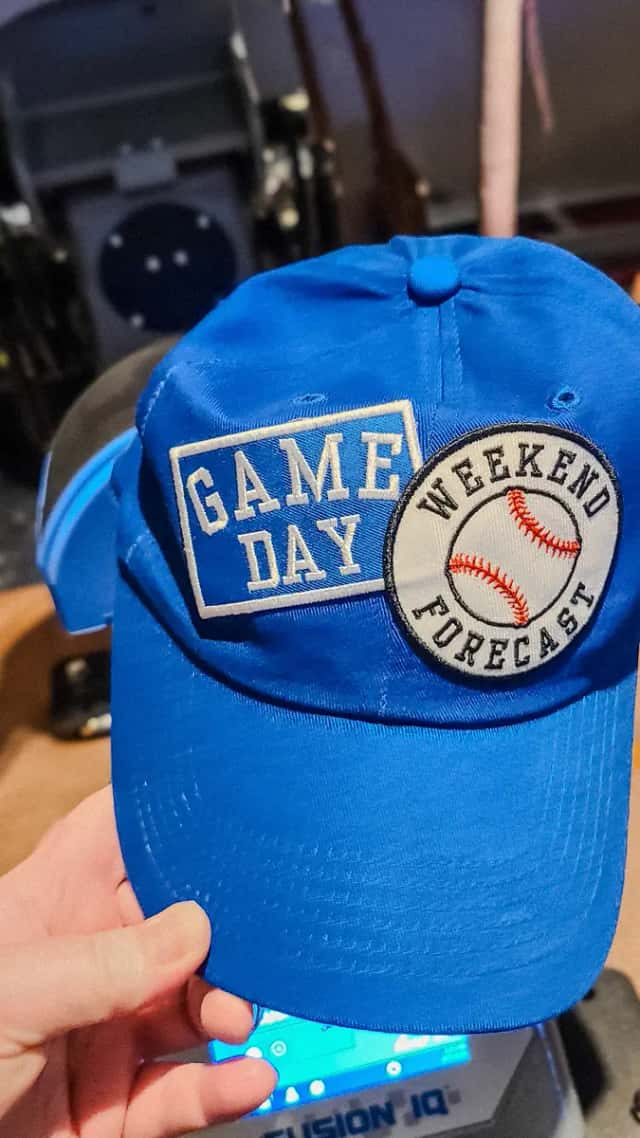 Custom patch hat built by a guest at a live activation